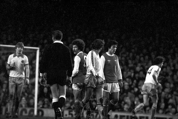 Arsenal 3 v. Aston Villa 1. Division 1 football. February 1980 LF01-20-032