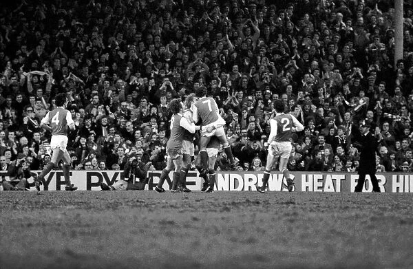 Arsenal 3 v. Aston Villa 1. Division 1 football. February 1980 LF01-20-089