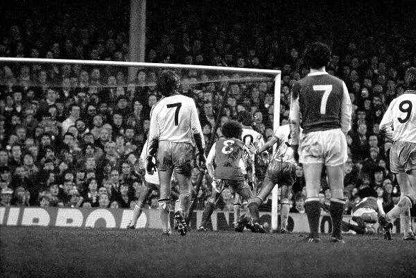 Arsenal 3 v. Aston Villa 1. Division 1 football. February 1980 LF01-20-082