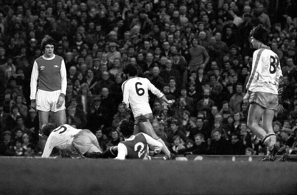 Arsenal 3 v. Aston Villa 1. Division 1 football. February 1980 LF01-20-037