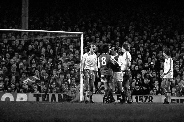 Arsenal 3 v. Aston Villa 1. Division 1 football. February 1980 LF01-20-064