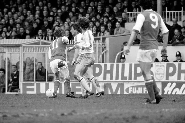 Arsenal 3 v. Aston Villa 1. Division 1 football. February 1980 LF01-20-007
