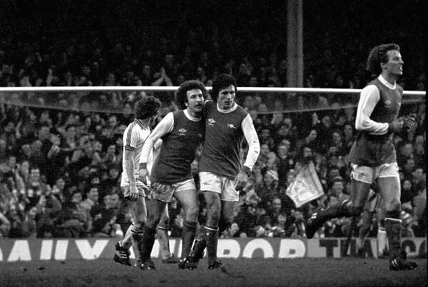 Arsenal 3 v. Aston Villa 1. Division 1 football. February 1980 LF01-20-002