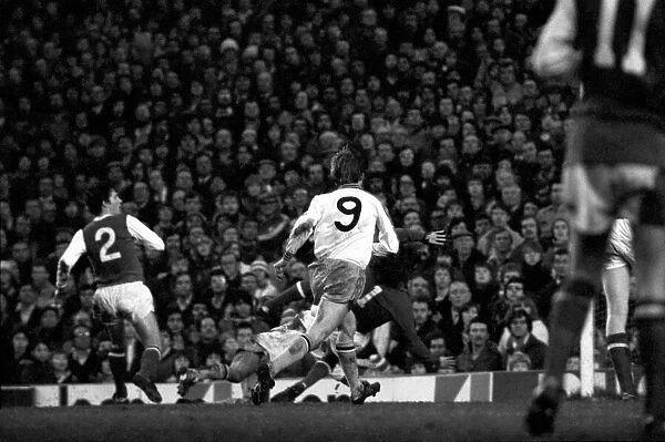 Arsenal 3 v. Aston Villa 1. Division 1 football. February 1980 LF01-20-080