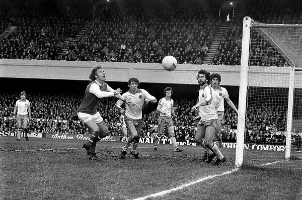 Arsenal 3 v. Aston Villa 1. Division 1 football. February 1980 LF01-20-048