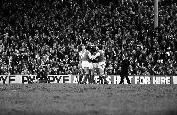Arsenal 3 v. Aston Villa 1. Division 1 football. February 1980 LF01-20-088