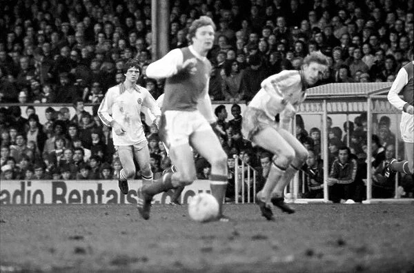 Arsenal 3 v. Aston Villa 1. Division 1 football. February 1980 LF01-20-020