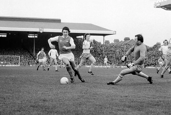 Arsenal 3 v. Aston Villa 1. Division 1 football. February 1980 LF01-20-014