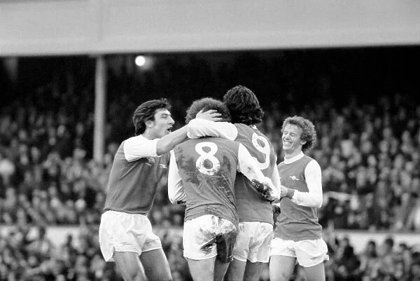 Arsenal 3 v. Aston Villa 1. Division 1 football. February 1980 LF01-20-092