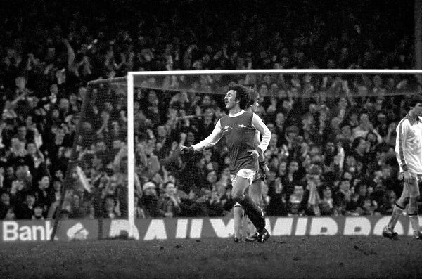 Arsenal 3 v. Aston Villa 1. Division 1 football. February 1980 LF01-20-028