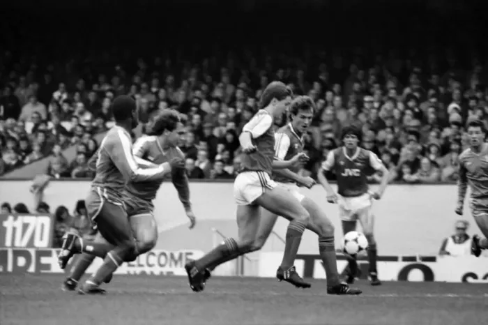 Framed Print : Arsenal 3 v. Chelsea 1. Division One Football. October 1986 LF20-14-013 Framed Print : Arsenal 3 v. Chelsea 1. Division One Football. October 1986 LF20-14-013