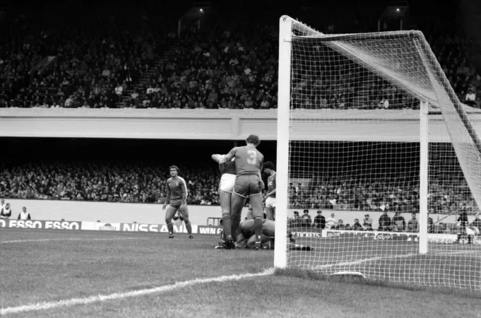 Framed Print : Arsenal 3 v. Chelsea 1. Division One Football. October 1986 LF20-14-027 Framed Print : Arsenal 3 v. Chelsea 1. Division One Football. October 1986 LF20-14-027