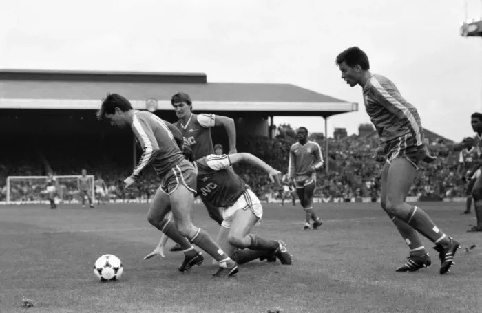 Framed Print : Arsenal 3 v. Chelsea 1. Division One Football. October 1986 LF20-14-032 Framed Print : Arsenal 3 v. Chelsea 1. Division One Football. October 1986 LF20-14-032