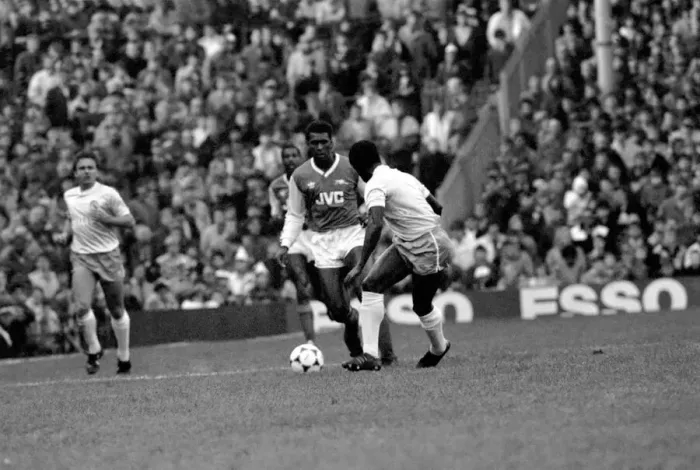 Framed Print : Arsenal 3 v. Manchester City 0. Division One Football. November 1986 LF21-06-012 Framed Print : Arsenal 3 v. Manchester City 0. Division One Football. November 1986 LF21-06-012