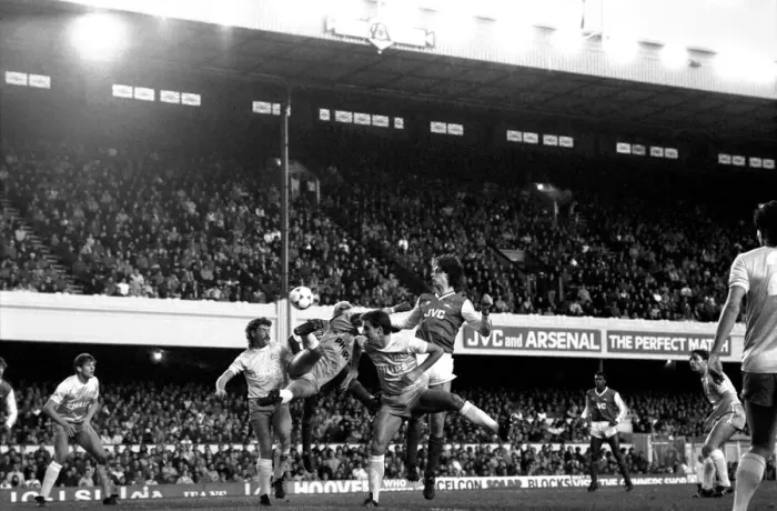 Framed Print : Arsenal 3 v. Manchester City 0. Division One Football. November 1986 LF21-06-020 Framed Print : Arsenal 3 v. Manchester City 0. Division One Football. November 1986 LF21-06-020