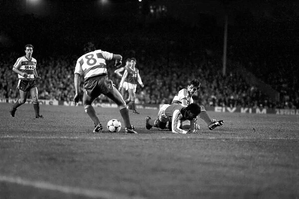 Arsenal 3 v. Queens Park Rangers 1. Division One Football. December 1986 LF21-11-043