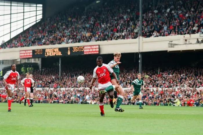 Framed Print : Arsenal 4 v. Everton 2. Kevin Campbell in action 21st December 1991