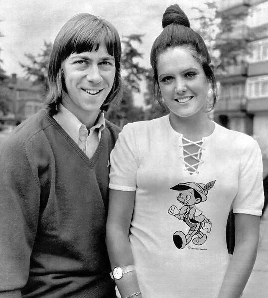 Arsenal footballer Charlie George and girlfriend. July 1971