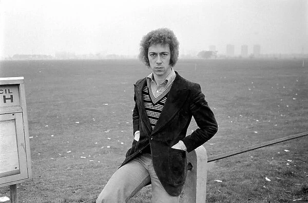 Arsenal footballer Charlie George at Hackney marshes February 1975