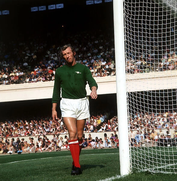 Arsenal goalkeeper Bob Wilson in action during the match against Leicester City at