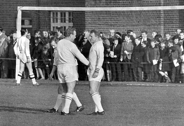 Arsenal Manager Billy Wright and Chelsea Manager Tommy Docherty playing for the Show Biz