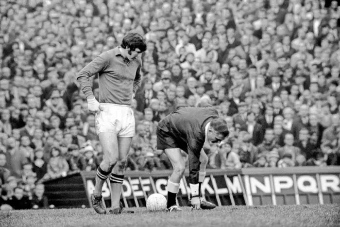 Framed Print : Arsenal v. Manchester City. Joe Corrigon City goalie points at coins that have been onto