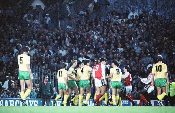 Arsenal v Norwich City, League match at Highbury, Saturday 4th November 1989