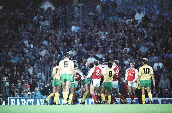 Arsenal v Norwich City, League match at Highbury, Saturday 4th November 1989