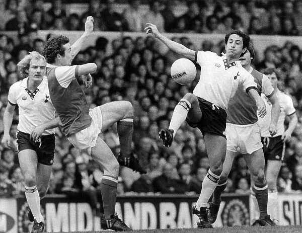 Arsenal v Tottenham 1979  /  80 Season. Liam Brady (left) with Ardiles Osvaldo Ardiles in
