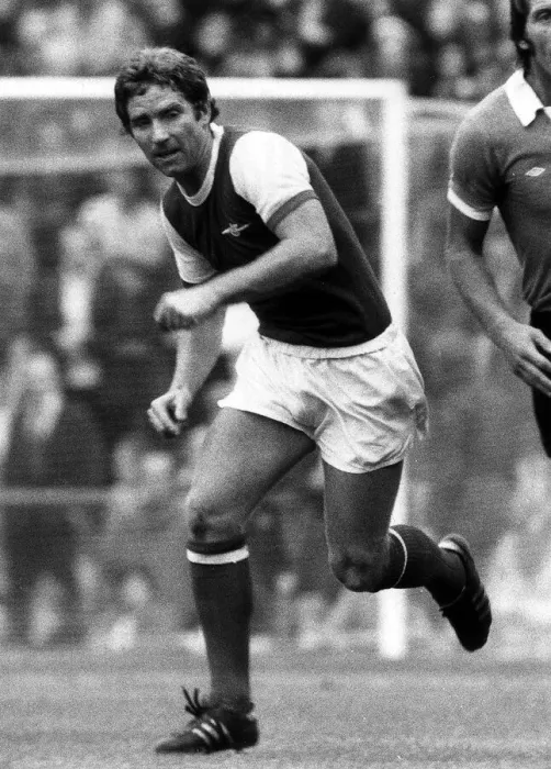 Framed Print : Arsenals Alan Ball in action during the match against Manchester City at Highbury