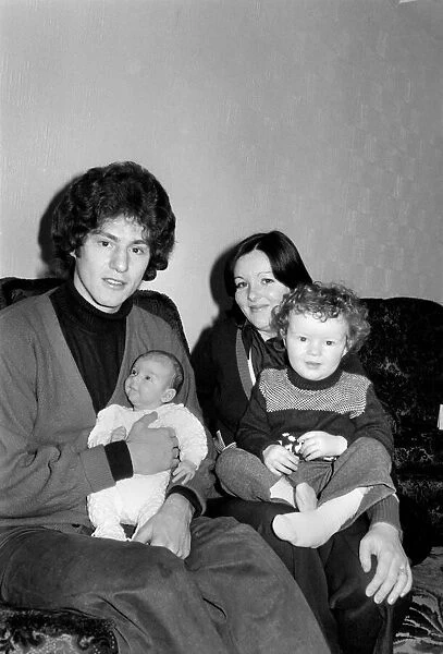 Arsenals goal scorer ace Brian Kidd and family. January 1975 75-00193
