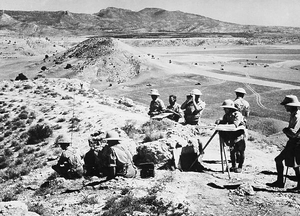 Artillery exercise in Cyprus at a Battery Command Post during the Second World War