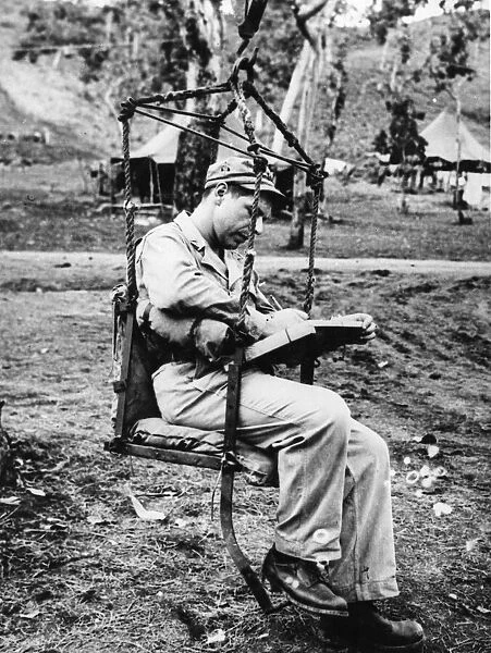 Artillery observer in Papua New Guinea. The War in the East. World War Two