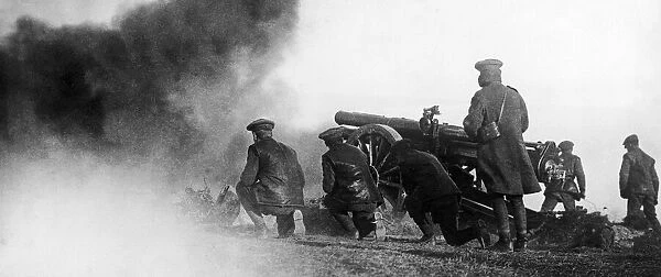 Artillery seen here in action shelling Austrian and Bulgarian positions from Salonika