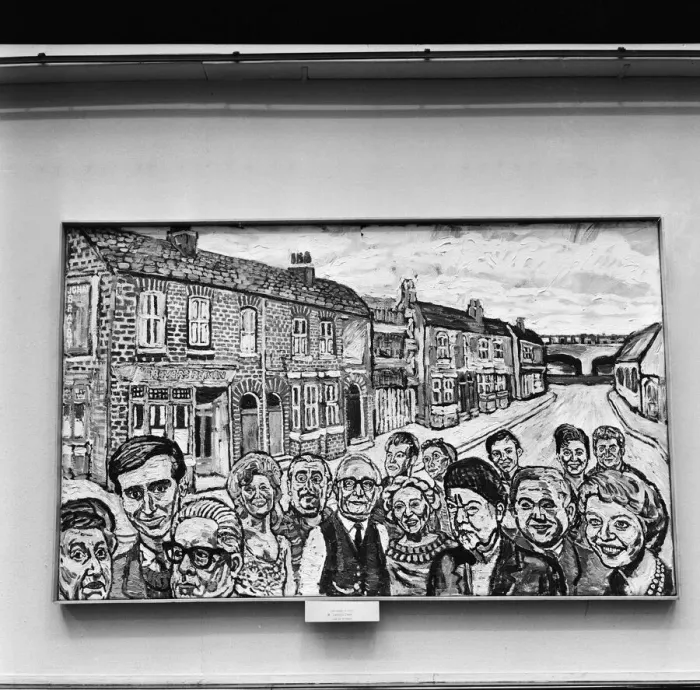 Framed Print : Artist John Bratby, the famous mural painter, has completed a painting on which 15 Framed Print : Artist John Bratby, the famous mural painter, has completed a painting on which 15