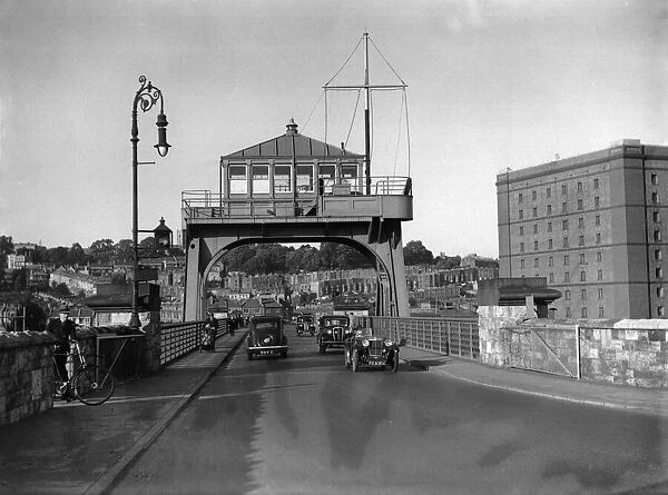 Ashton Swing Bridge, Bristol in its post war hey-day. The upper deck