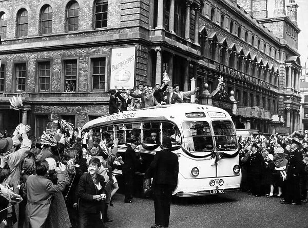 Aston Villa FC, Victory Parade after winning 1957 FA Cup Final 2-1 against Manchester
