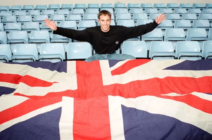 Framed Print : Aston Villa football player Gareth Southgate celebrates his England call up