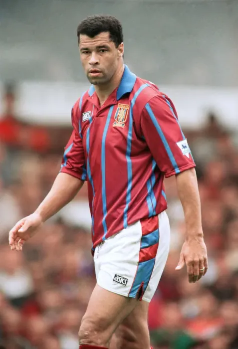 Framed Print : Aston Villa footballer Paul McGrath in action during their Premier league match against