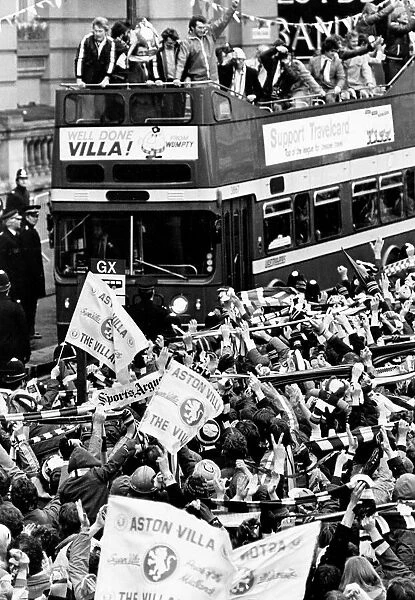 Aston Villa manger Ron Saunders enjoys the adoration of the thousands of supporters who
