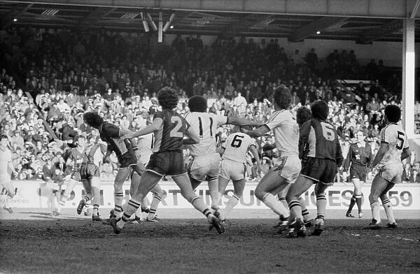 Aston Villa v. Manchester United. March 1984 MF14-16-027 Final Score was a three nil