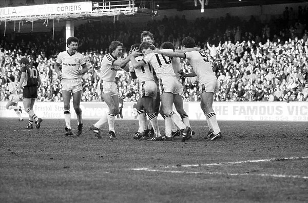 Aston Villa v. Manchester United. March 1984 MF14-16-014 Final Score was a three