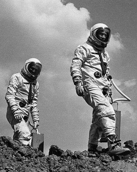 Astronauts Edwin Eugene Buzz Aldrin (right) and Theodore Cordy Ted Freeman (left