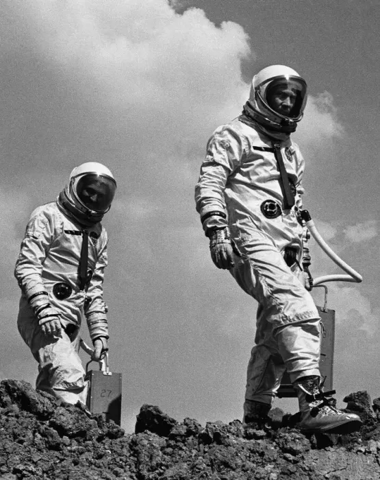 Framed Print : Astronauts Edwin Eugene Buzz Aldrin (right) and Theodore Cordy Ted Freeman (left Framed Print : Astronauts Edwin Eugene Buzz Aldrin (right) and Theodore Cordy Ted Freeman (left