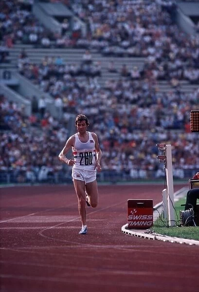 Athlete Brendan Foster running in the Olympic Games 1980