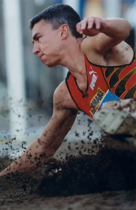 Framed Print : Athlete Jonathan Edwards Jonathan Edwards competes in the Triple Jump