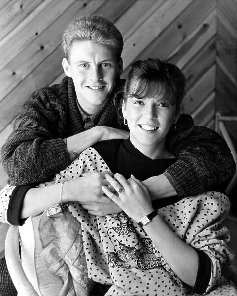 Athlete Steve Cram Steve Cram at home with his wife Karen 4 November 1986