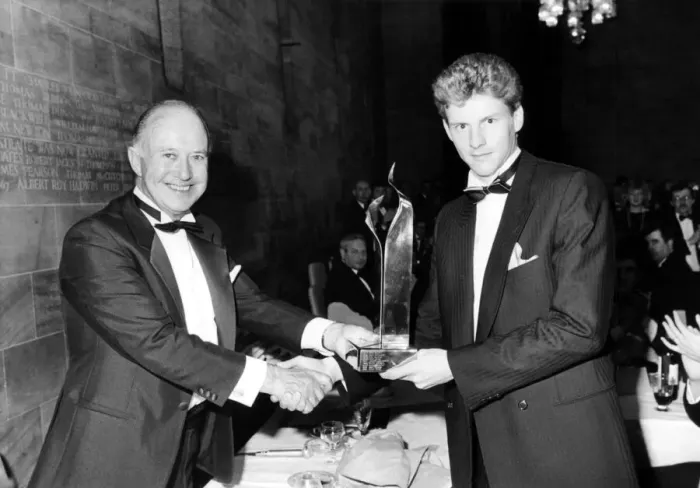 Framed Print : Athlete Steve Cram Steve Cram receives his Newcastle Sports Personality of Framed Print : Athlete Steve Cram Steve Cram receives his Newcastle Sports Personality of
