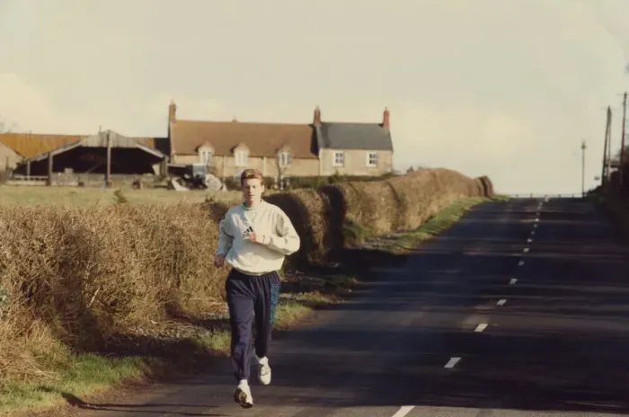 Framed Print : Athlete Steve Cram Steve Cram in training 1 May 1990 circa