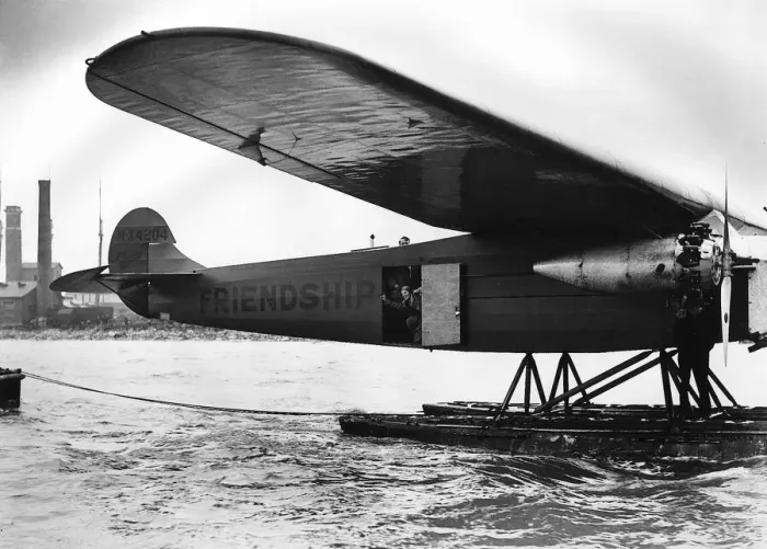 Framed Print : The Atlantic flying boat Friendship at Southampton 1928 Amelia Earhart - pioneering
